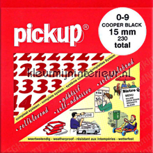 Cijfers, Cooper Black, 15mm, Rood decoration stickers 12121015 numbers and letters set Pick-up